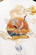 Dragon Crane Print Casual Japanese Sweatshirt - Small