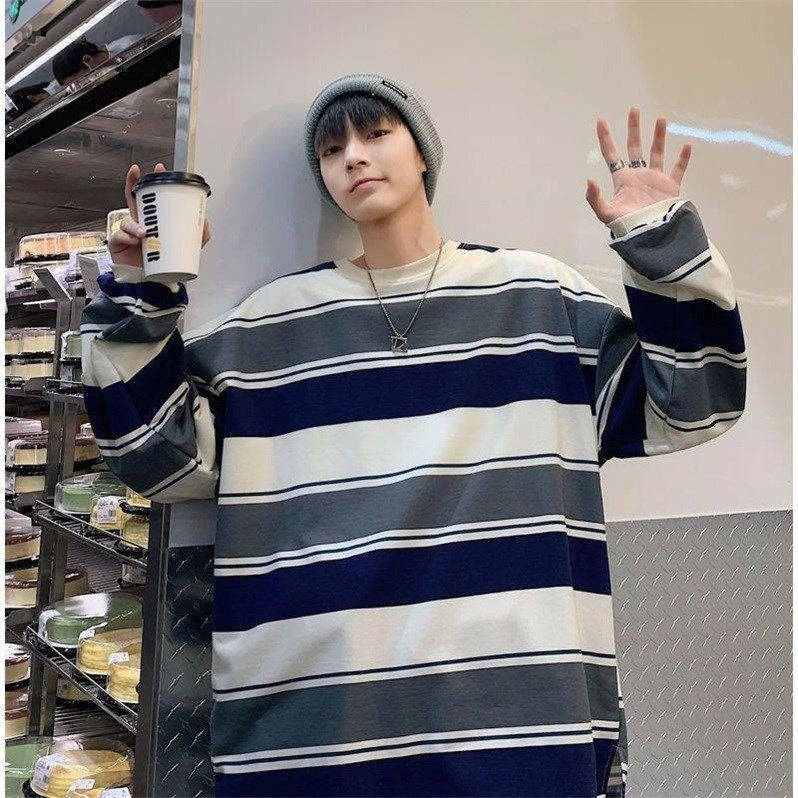 Striped Casual Japanese T Shirt - Large