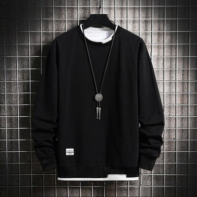 Letter Print Stitching Design Japanese Sweater - Medium