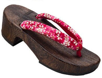Wooden Floral Strap Japanese Sandals - Small