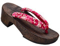 Wooden Floral Strap Japanese Sandals - Small