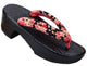 Wooden Floral Strap Japanese Sandals - Small
