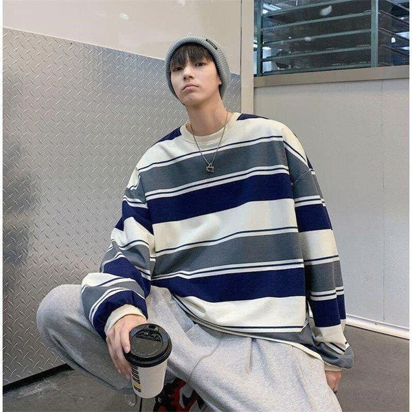 Striped Casual Japanese T Shirt - Medium