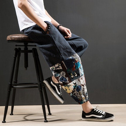 Comic Printed Design Japanese Harem Pants - 2XL