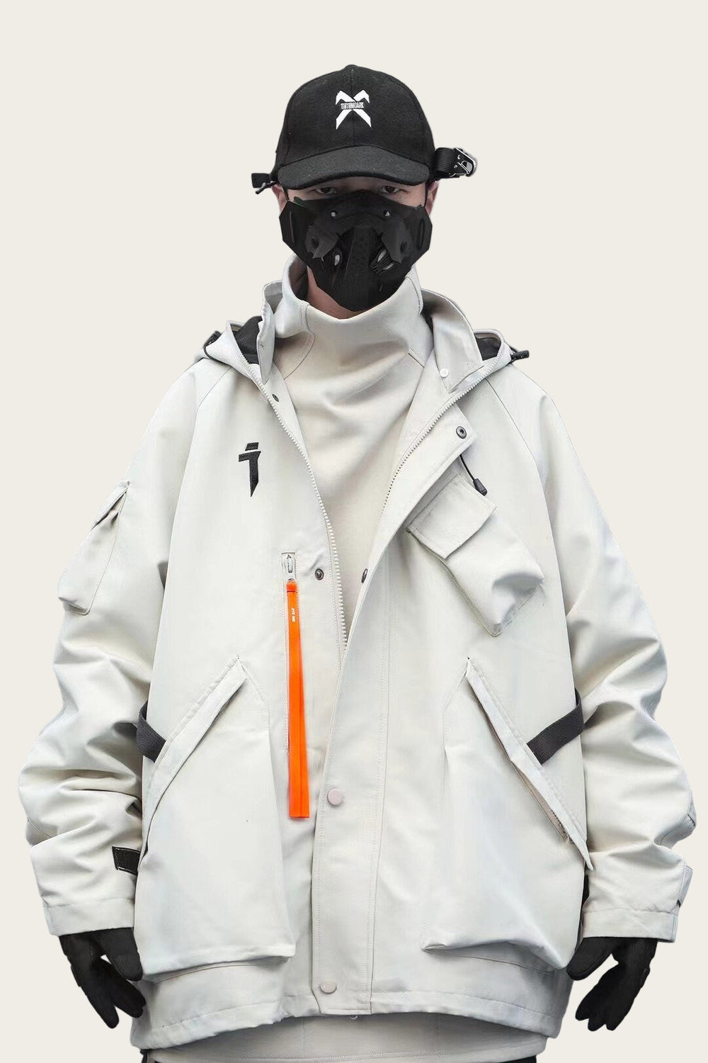 Techwear Simple Windbreaker Japanese Pullover Hoodie - Large