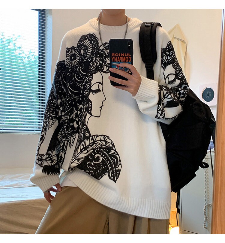 Knitted High End Winter Japanese Sweater - Large