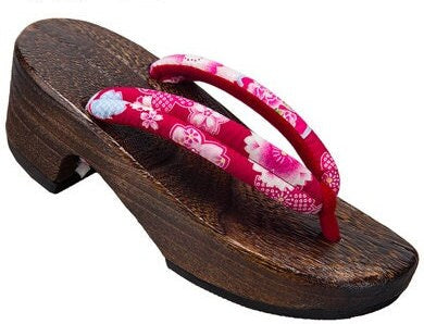 Wooden Floral Strap Japanese Sandals - Small