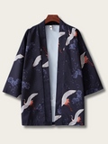 Crane's Elegance Kimono Cardigan - #4169e1:Royal Blue