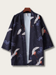 Crane's Elegance Kimono Cardigan - #4169e1:Royal Blue