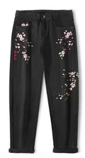 Denim Plum Blossom Japanese Pants - 36
