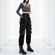 High Waist Streetwear Cargo Japanese Pants - Large