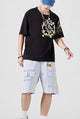 Carp Fish Embroidered Japanese T Shirt - XL