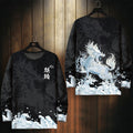 Legendary Beast Pattern Print Japanese Sweat Shirt - Small
