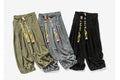 Plain Retro Style Wide Leg Japanese Harem Pants - Large