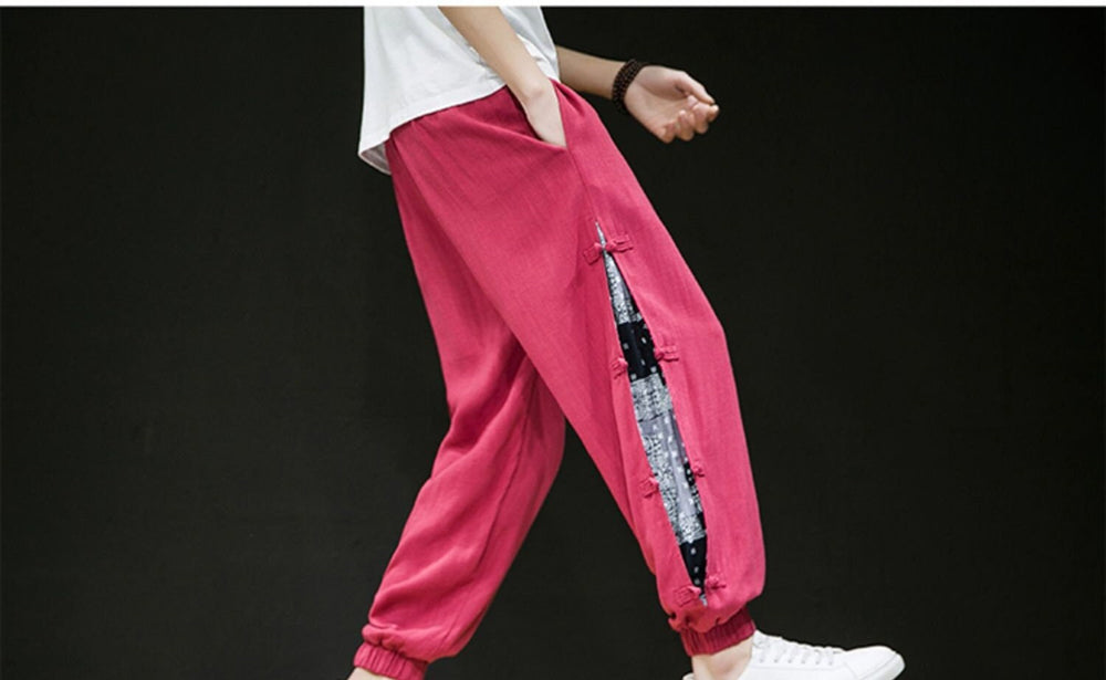 Plain Casual Streetwear Japanese Modern Pants - Large