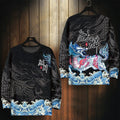 Legendary Beast Pattern Print Japanese Sweat Shirt - Small