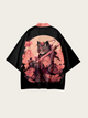 Samurai Cat Blossom Kimono Cardigan - M