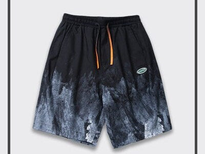 Mountain Contrast Printed Japanese Shorts - XL