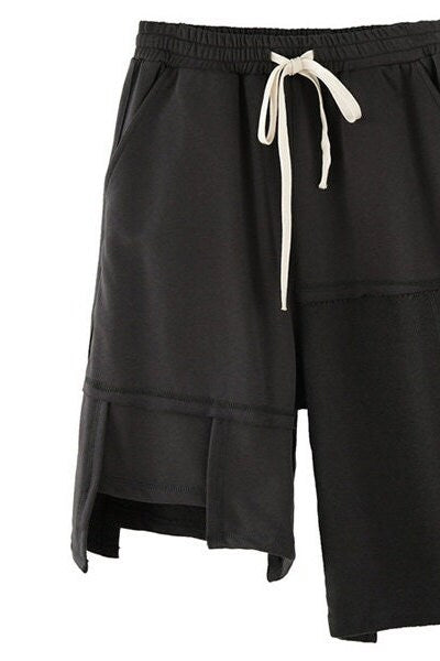 Asymmetrical Plain Design Japanese Shorts - Medium