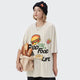 Cartoon Food Letter Print Japanese T Shirt - XL