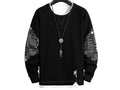 Letter Print Stitching Design Japanese Sweater - Medium