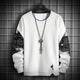 Letter Print Stitching Design Japanese Sweater - Medium