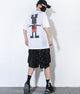 Ink Pattern Printed Retro Japanese Shorts - Large