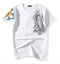 Embroidered Koi Japanese Streetwear T Shirt - Medium