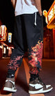 Fire Black Dragon Printed Casual Japanese Pants - 2XL