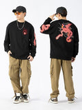 Mythical Phoenix Embroidered Japanese Sweatshirt - Large
