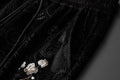 Black Pattern Lotus Flower Japanese Pants - 5XL