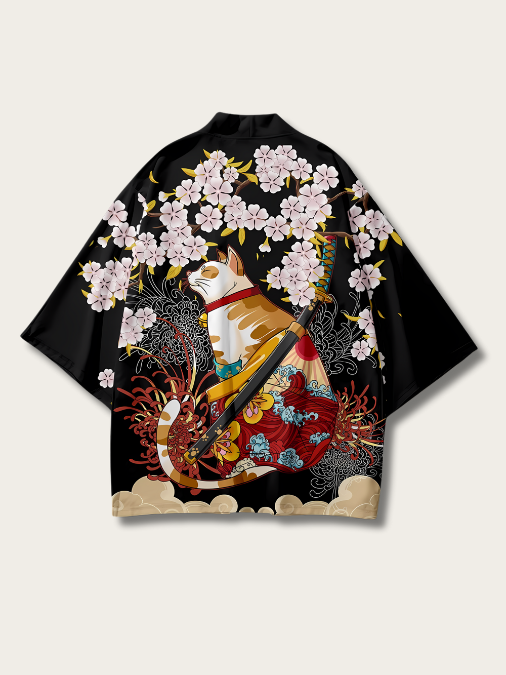 Samurai Blossom Haori Kimono Cardigan - M