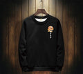 Dragon Crane Print Casual Japanese Sweatshirt - XS