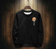 Dragon Crane Print Casual Japanese Sweatshirt - XS