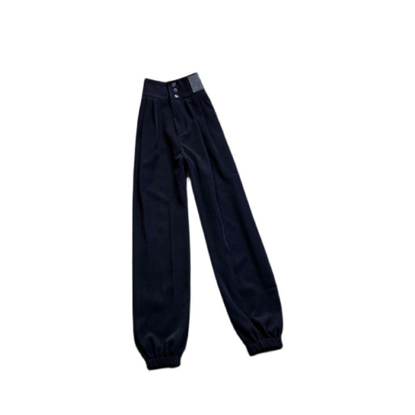 Retro Drape Plain Modern Japanese Harem Pants - Small