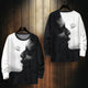 Yin Yang Wolf Print Japanese Style Sweater - Medium