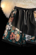 Cool Floral Print Design Japanese Modern Shorts - 2XL