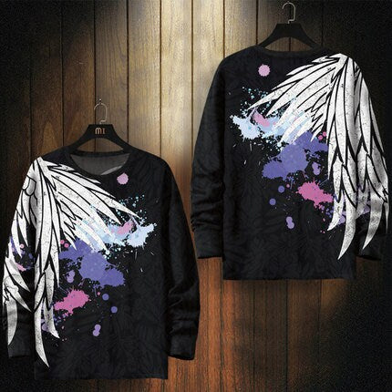 Angel Wings Pattern Printed Japanese Sweater - Small