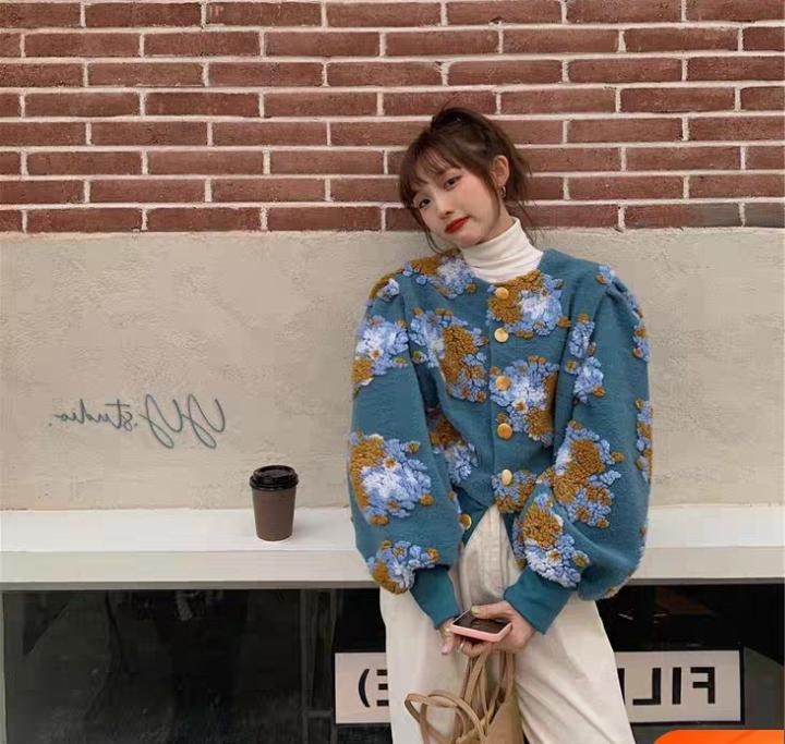 Denim Flower Patch Embroidered Japanese Jacket - Medium