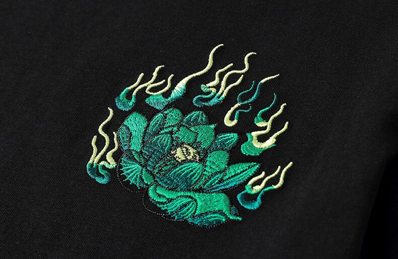 Guardian Lion Embroidery Japanese T Shirt - 2XL