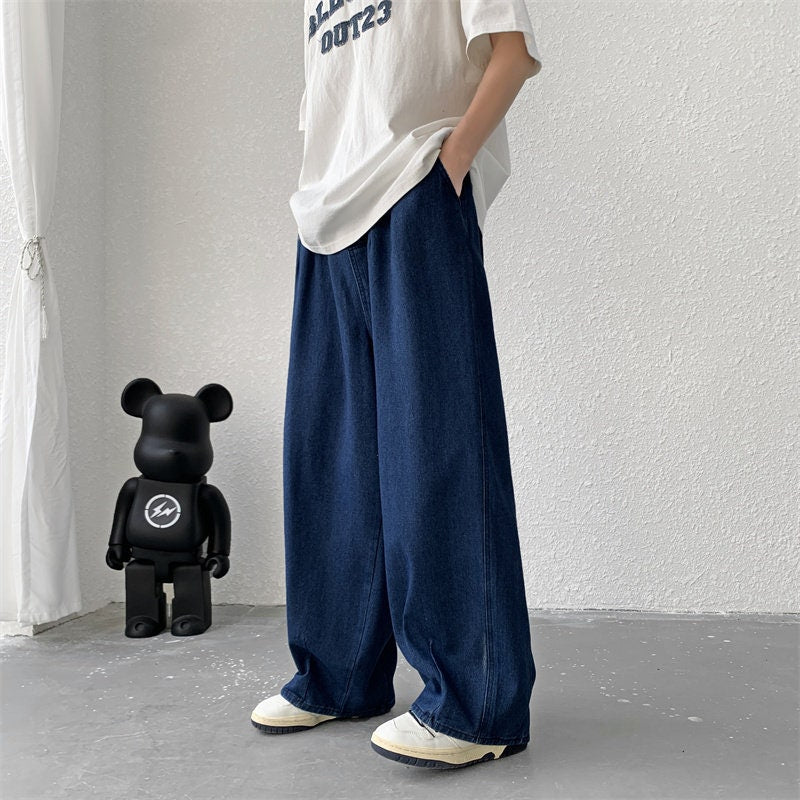 Casual Wide Leg Loose Jeans Japanese Pants - Large