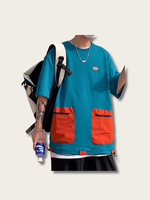 Urban Zip Pocket Japanese T Shirt - Medium