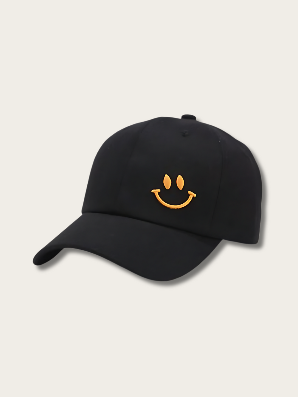 Smiley Vibe Minimalist Japanese Cap - White