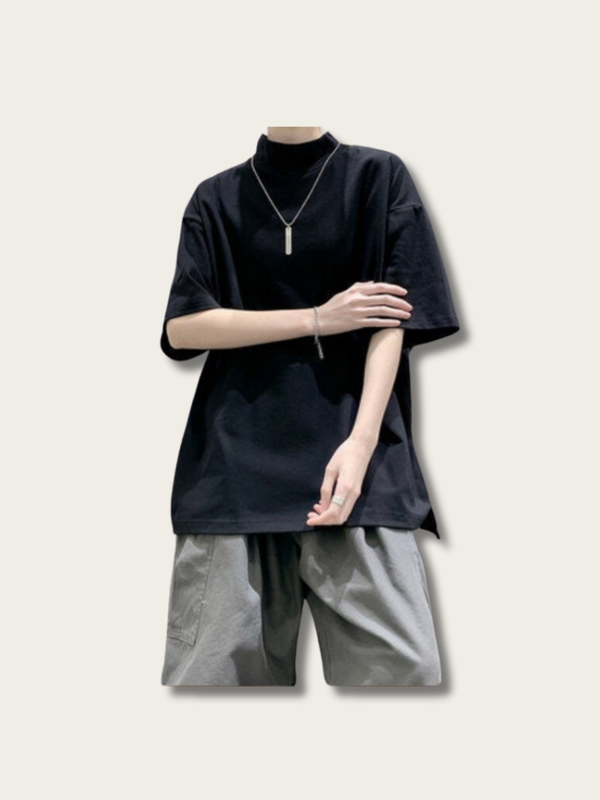 Casual Plain Oversized Japanese T Shirt - Medium