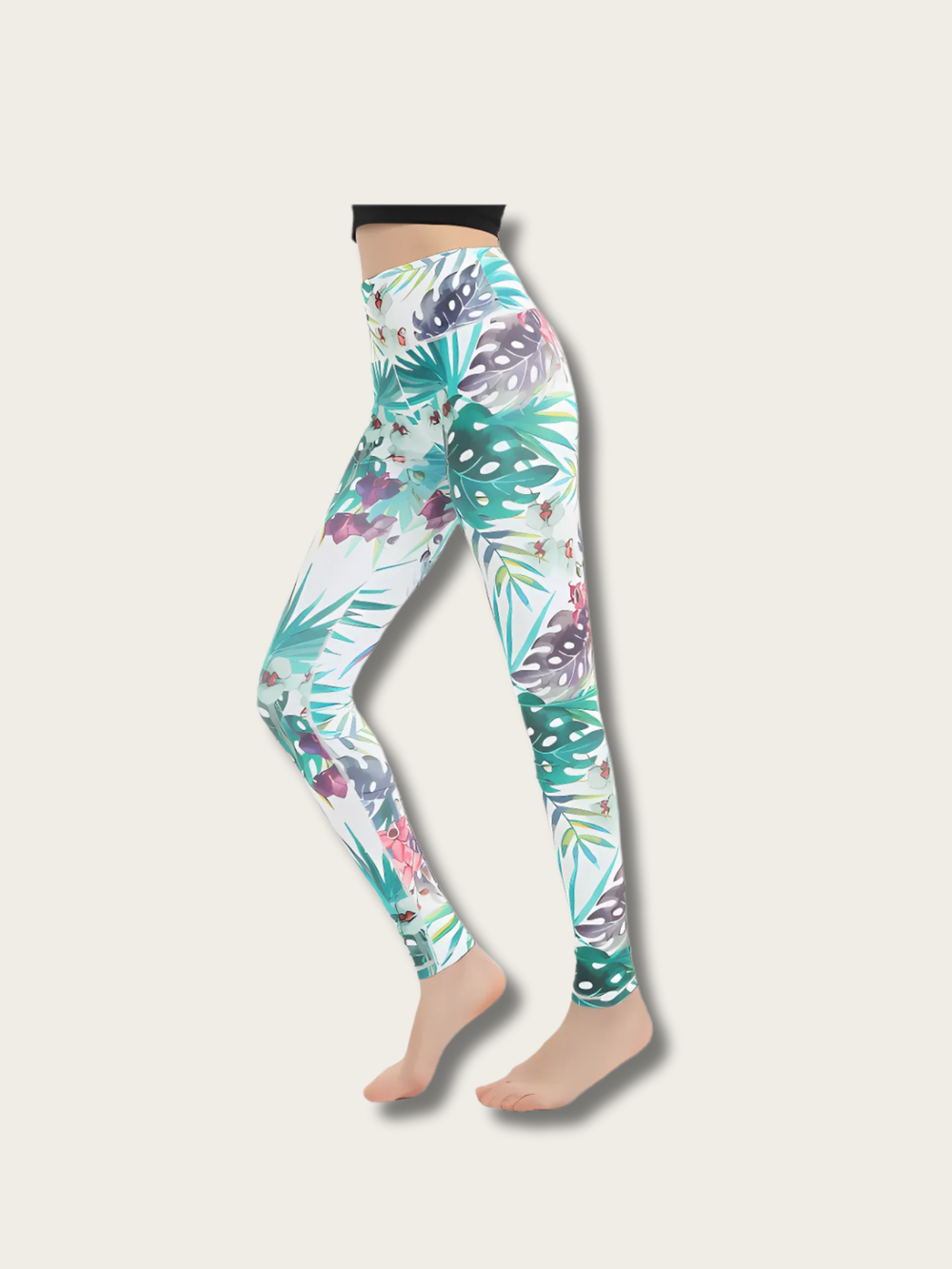 Floral Print Japanese Yoga Pants - Small