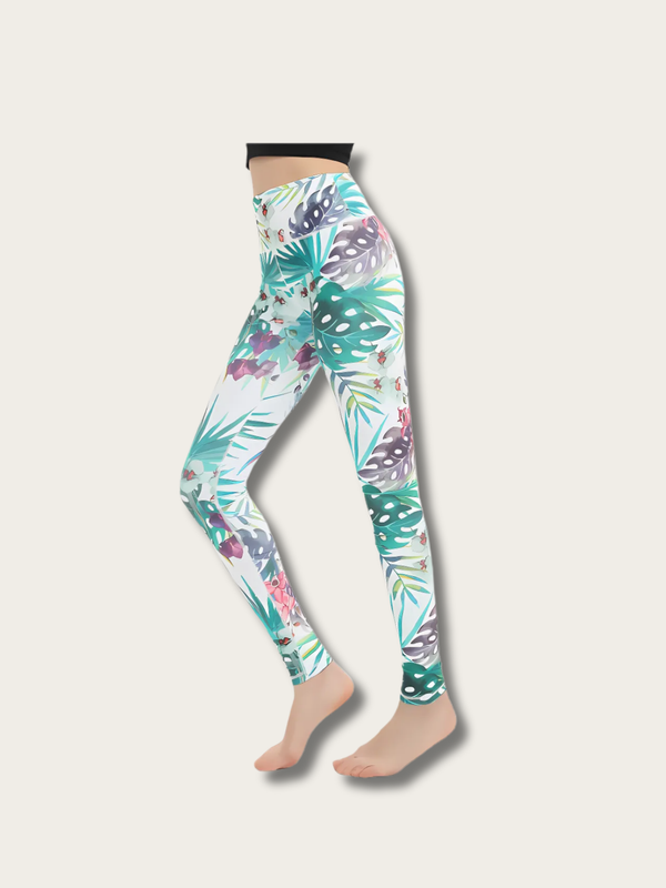 Floral Print Japanese Yoga Pants - Small