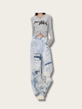 Artistic Paint Japanese Denim Pants - Small