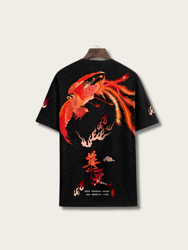 Classic Phoenix Printed Japanese T Shirt - Small