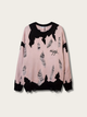 Ripped Feather Japanese Knit Sweatshirt - Large
