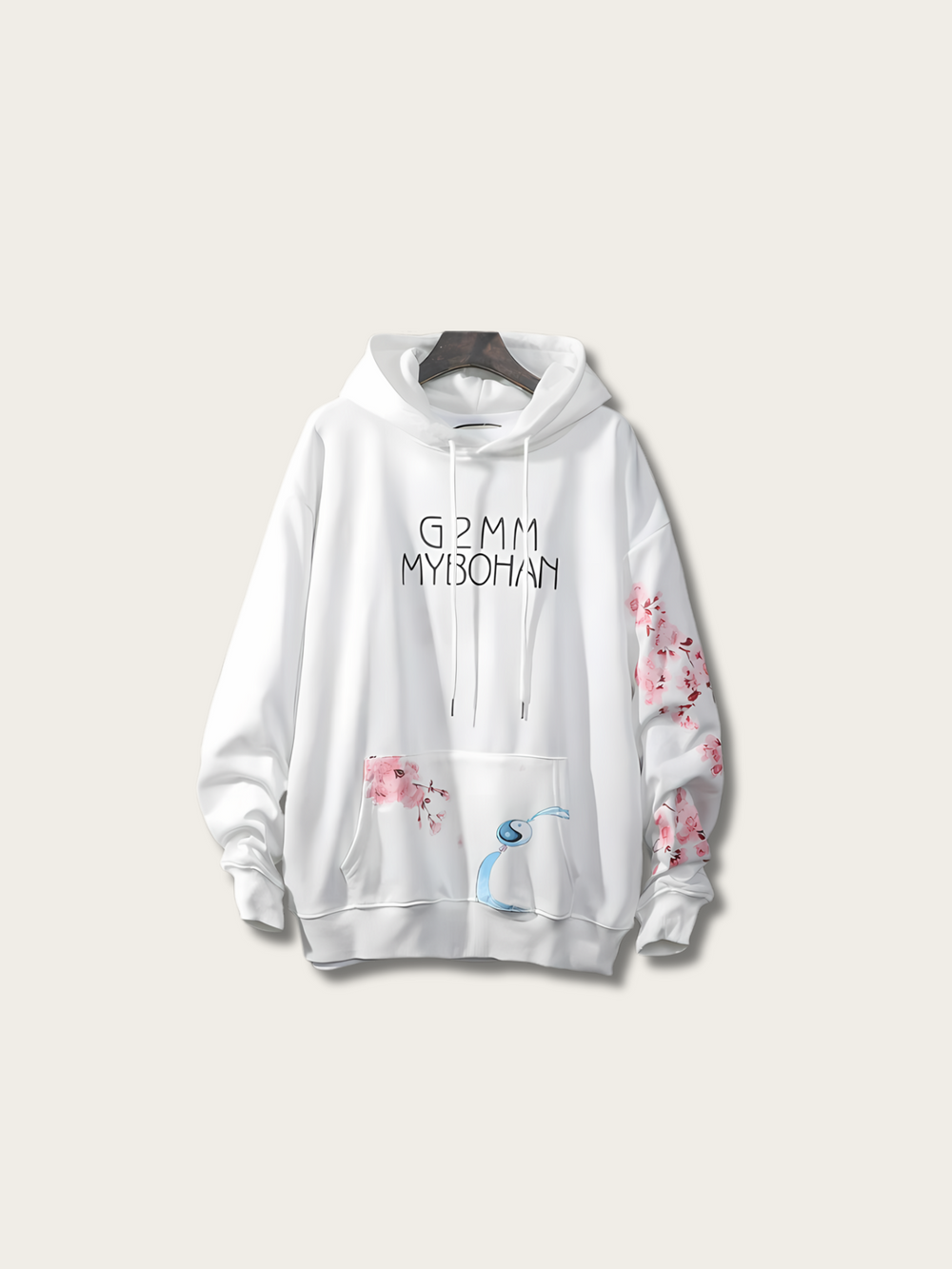 Crane Blossom Japanese Hoodie - Small
